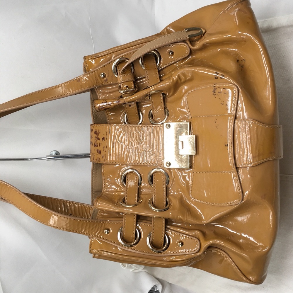 Jimmy Choo Patent Leather Hobo Shoulder Handbag - Picture 2 of 16